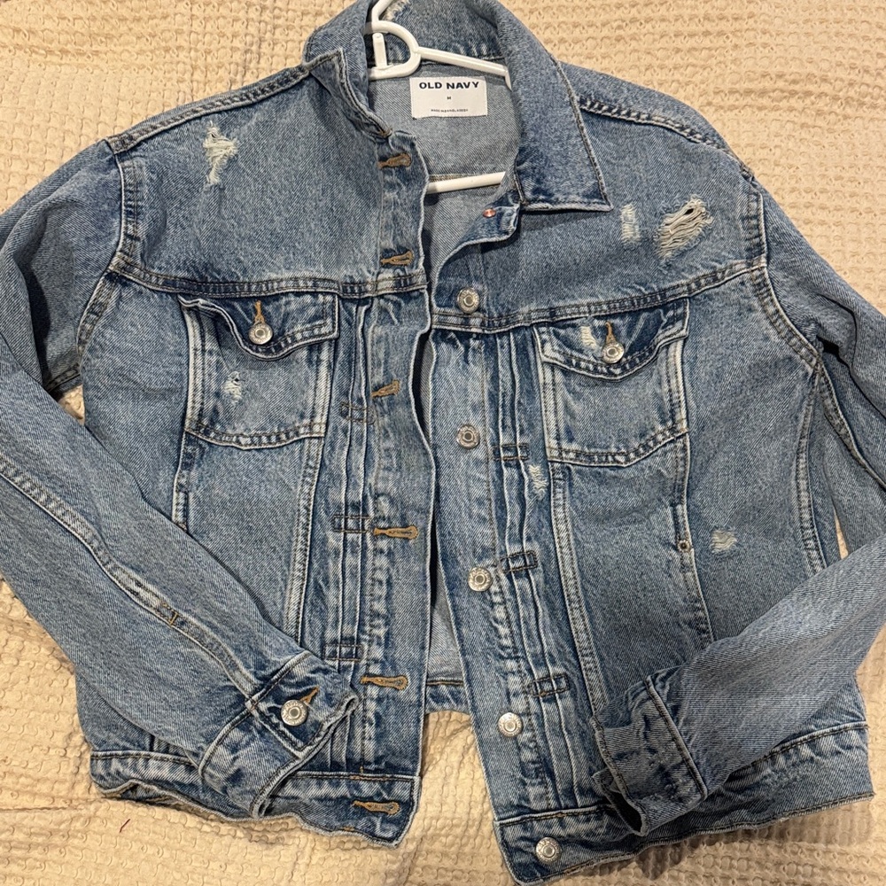 Old Navy Light Blue Distressed Denim Jacket